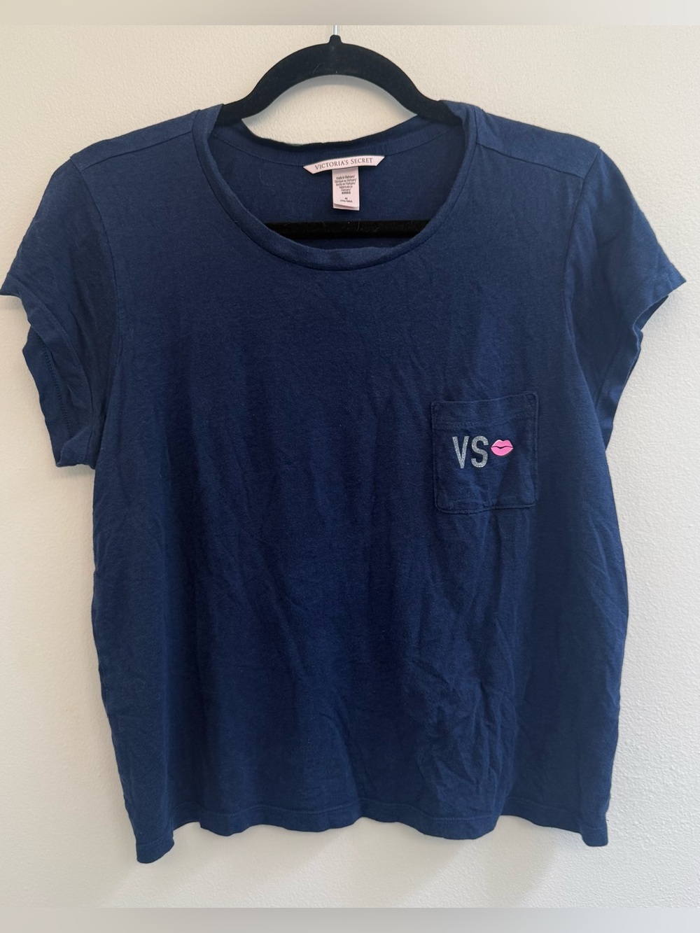 Victoria's Secret Navy Pocket T-Shirt with VS Logo
